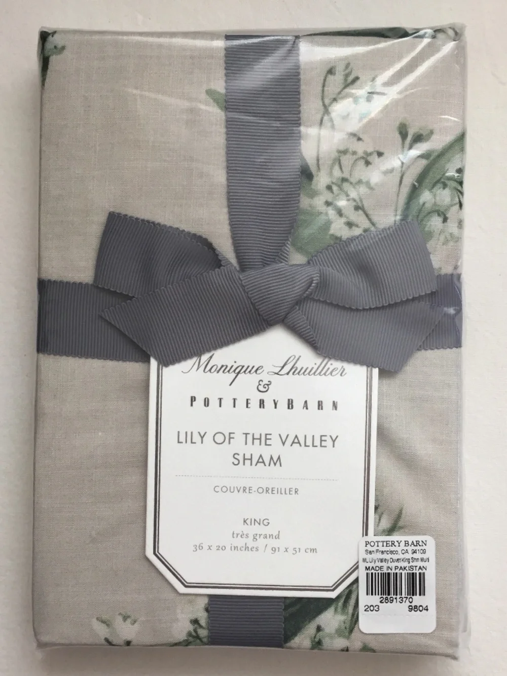 Pottery Barn Monique Lhuillier Cotton King Sham Lily of the Valley